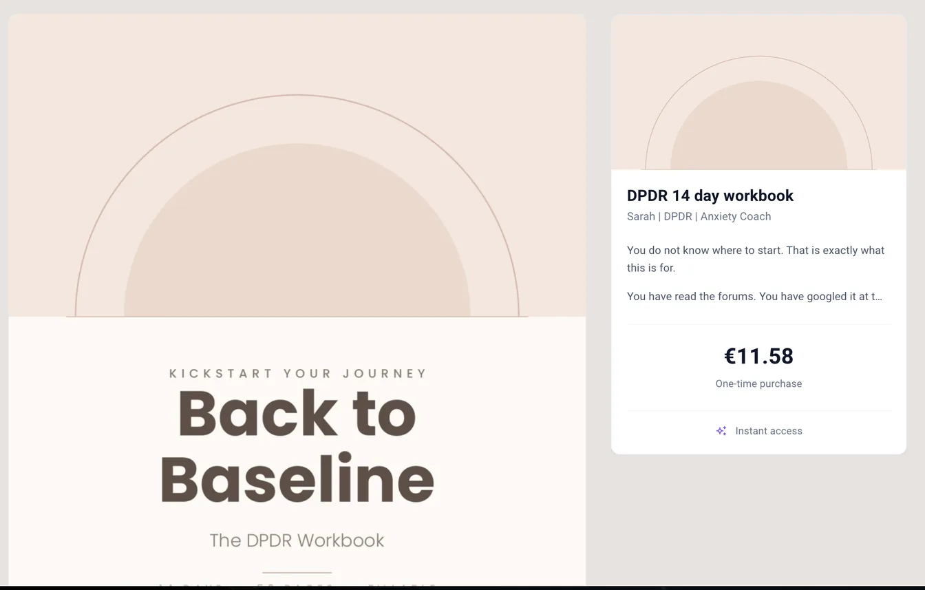 A WithMe product page for a paid digital download, showing its price and instant access